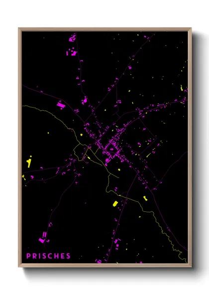 Une affiche de carte sur Prisches