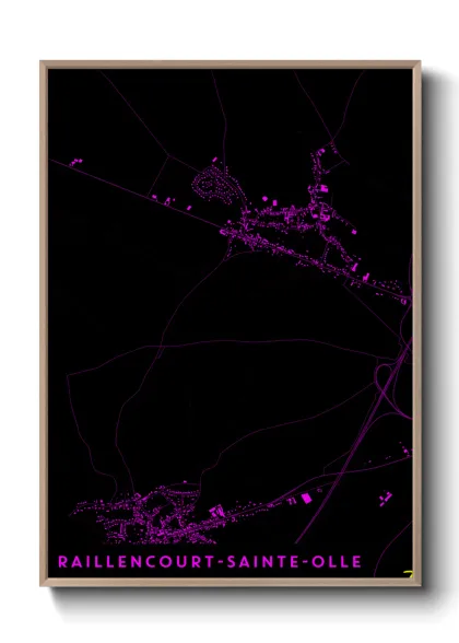 Une affiche de carte sur Raillencourt-Sainte-Olle