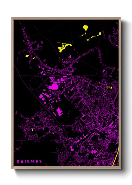Une affiche de carte sur Raismes
