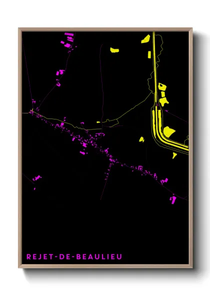 Une affiche de carte sur Rejet-de-Beaulieu