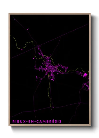 Une affiche de carte sur Rieux-en-Cambrésis