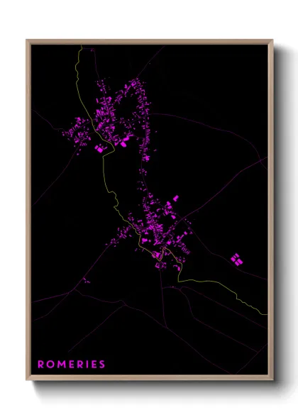 Une affiche de carte sur Romeries