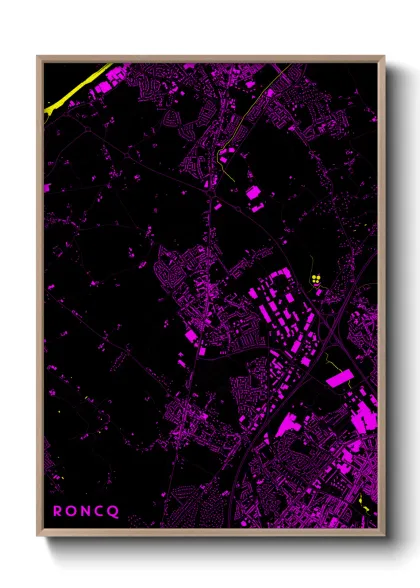 Une affiche de carte sur Roncq