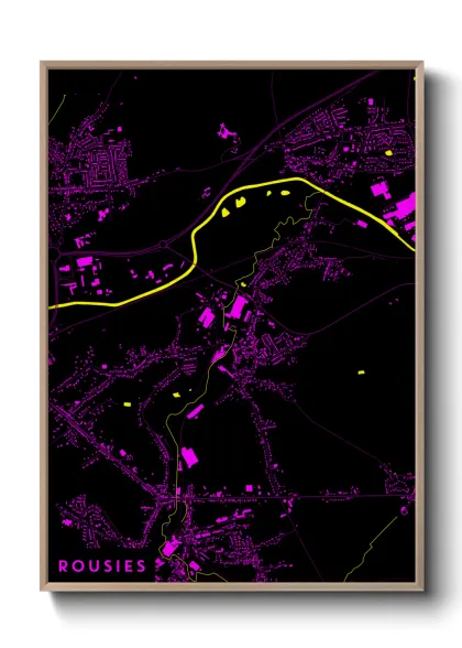 Une affiche de carte sur Rousies