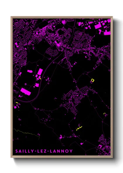 Une affiche de carte sur Sailly-lez-Lannoy