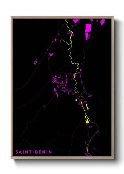 Une affiche de carte sur Saint-Benin