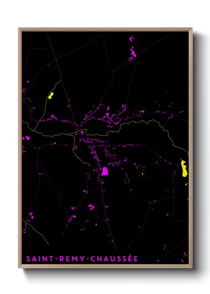 Une affiche de carte sur Saint-Remy-Chaussée
