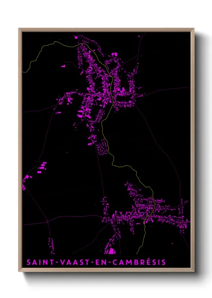 Une affiche de carte sur Saint-Vaast-en-Cambrésis