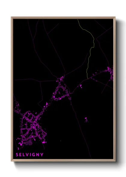 Une affiche de carte sur Selvigny