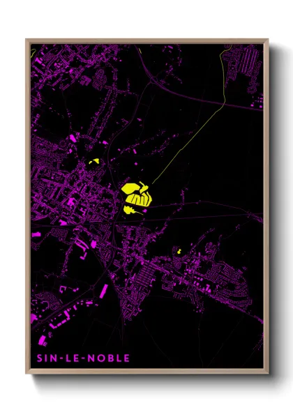 Une affiche de carte sur Sin-le-Noble