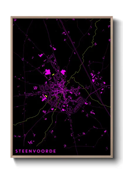 Une affiche de carte sur Steenvoorde