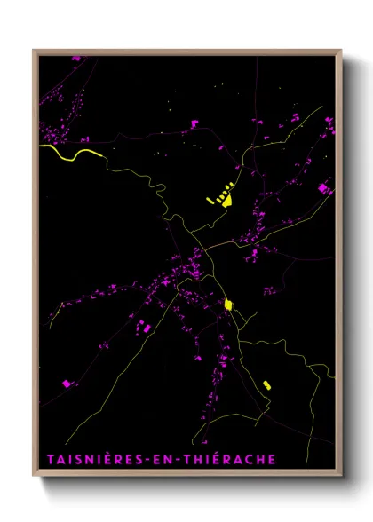 Une affiche de carte sur Taisnières-en-Thiérache