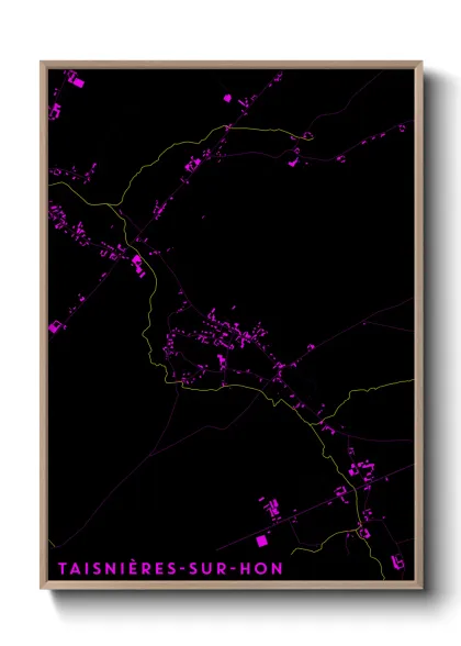 Une affiche de carte sur Taisnières-sur-Hon