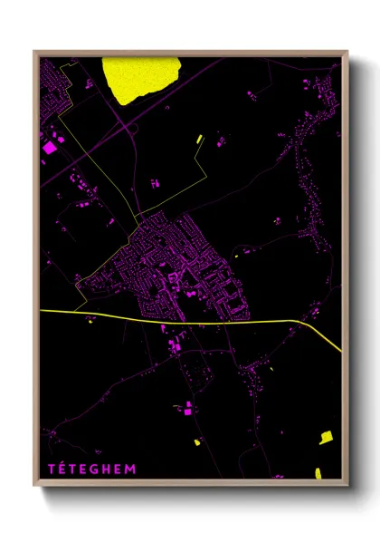 Une affiche de carte sur Téteghem