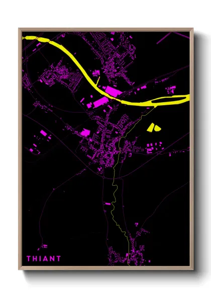 Une affiche de carte sur Thiant