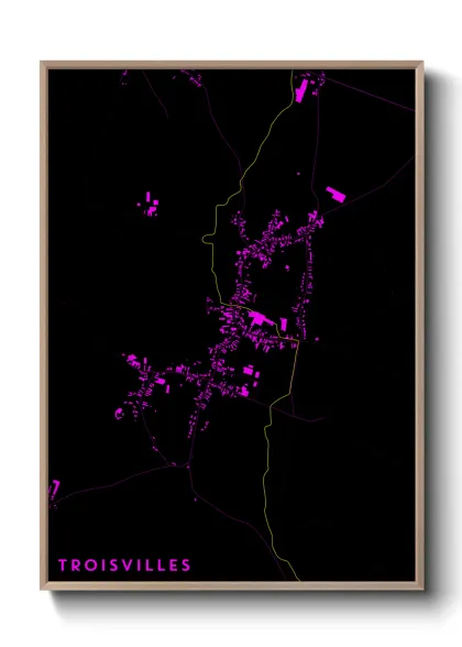 Une affiche de carte sur Troisvilles