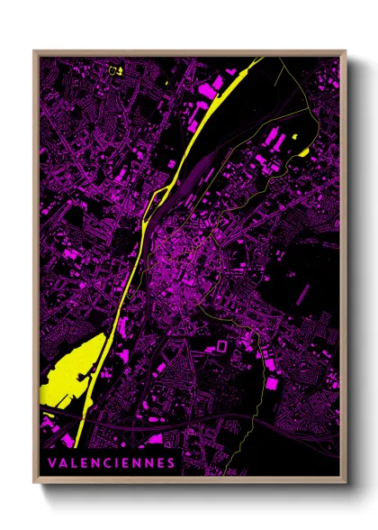Une affiche de carte sur Valenciennes