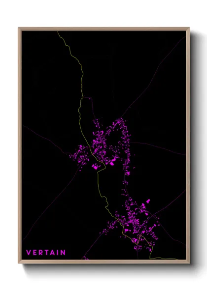 Une affiche de carte sur Vertain