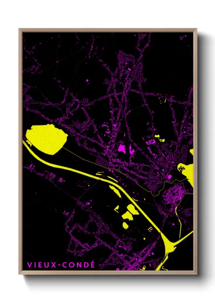 Une affiche de carte sur Vieux-Condé