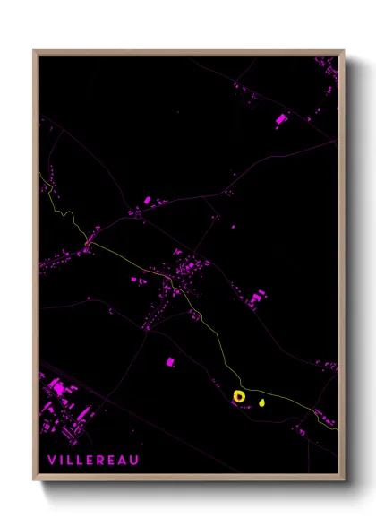 Une affiche de carte sur Villereau