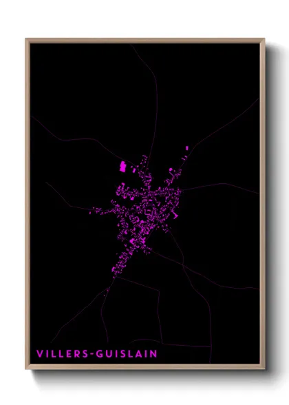 Une affiche de carte sur Villers-Guislain