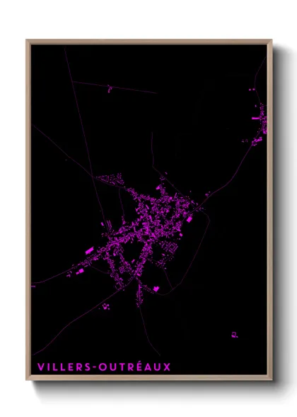 Une affiche de carte sur Villers-Outréaux