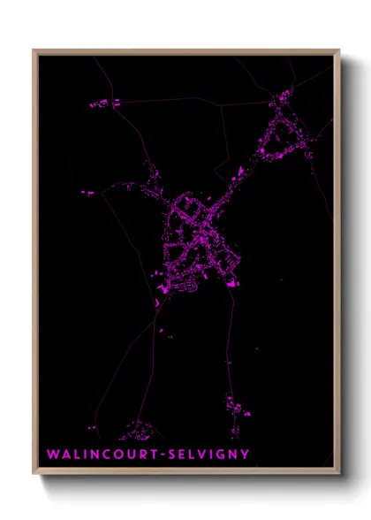 Une affiche de carte sur Walincourt-Selvigny