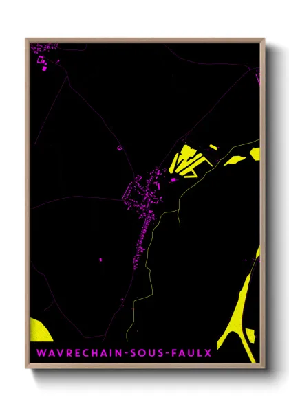 Une affiche de carte sur Wavrechain-sous-Faulx