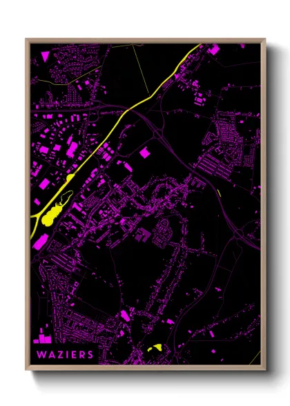 Une affiche de carte sur Waziers
