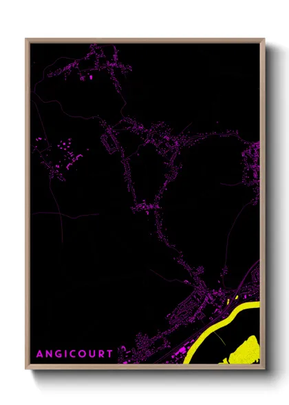 Une affiche de carte sur Angicourt