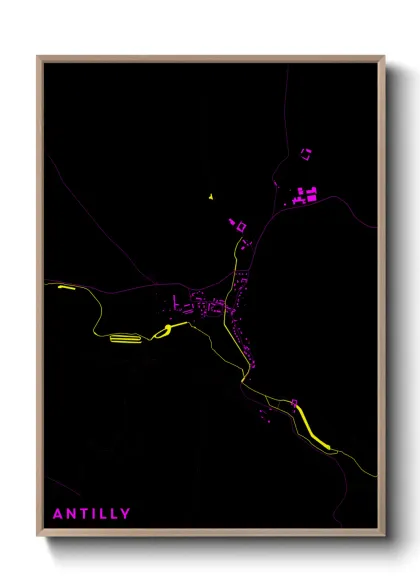 Une affiche de carte sur Antilly