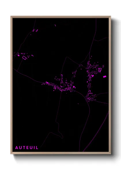 Une affiche de carte sur Auteuil