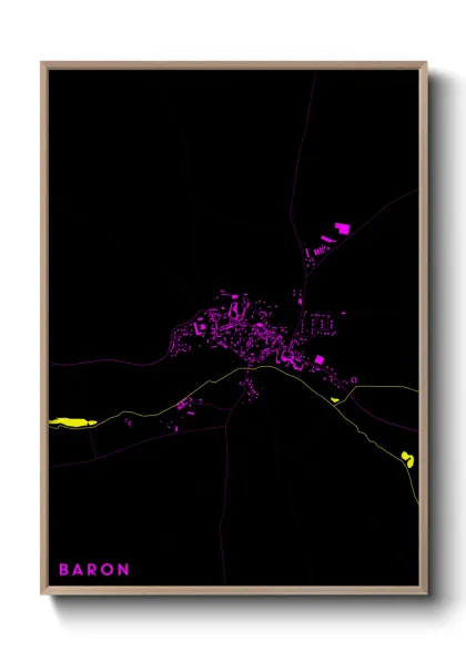 Une affiche de carte sur Baron