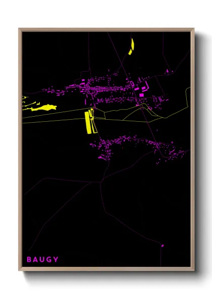 Une affiche de carte sur Baugy