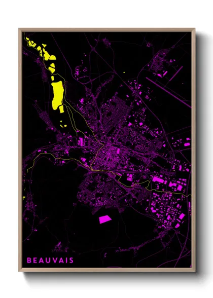 Une affiche de carte sur Beauvais