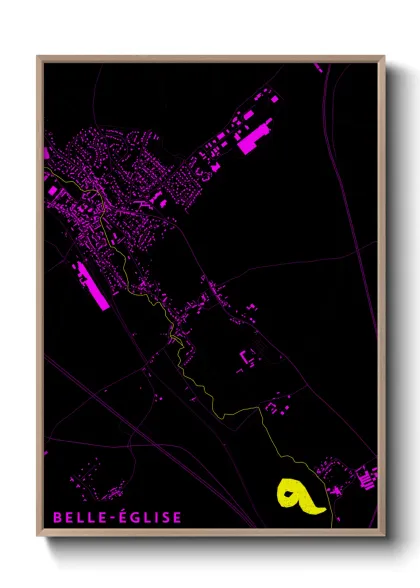 Une affiche de carte sur Belle-Église