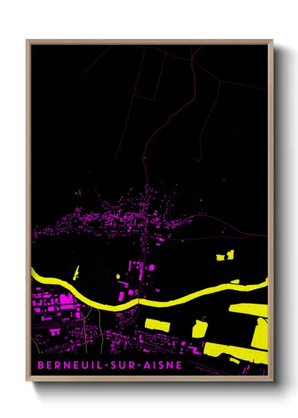 Une affiche de carte sur Berneuil-sur-Aisne