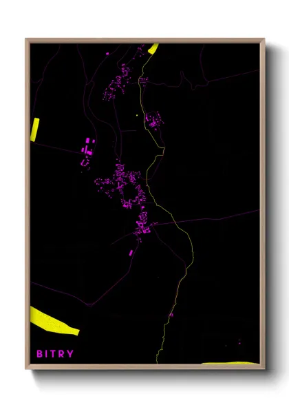Une affiche de carte sur Bitry