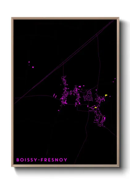 Une affiche de carte sur Boissy-Fresnoy