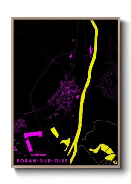 Une affiche de carte sur Boran-sur-Oise