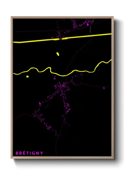 Une affiche de carte sur Brétigny