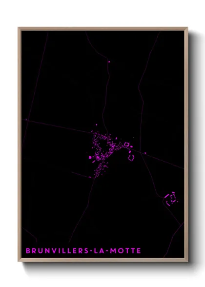 Une affiche de carte sur Brunvillers-la-Motte