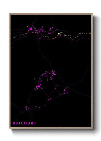 Une affiche de carte sur Buicourt