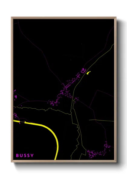Une affiche de carte sur Bussy