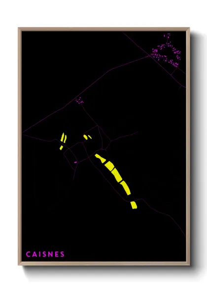 Une affiche de carte sur Caisnes