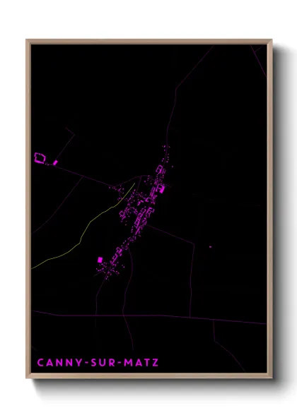 Une affiche de carte sur Canny-sur-Matz