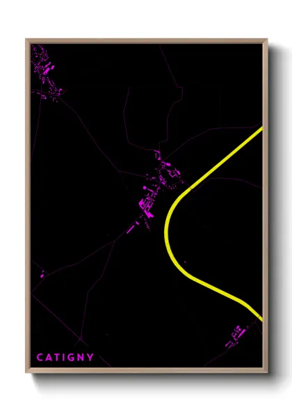 Une affiche de carte sur Catigny
