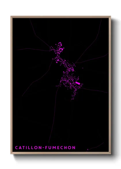 Une affiche de carte sur Catillon-Fumechon
