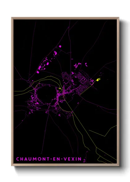 Une affiche de carte sur Chaumont-en-Vexin