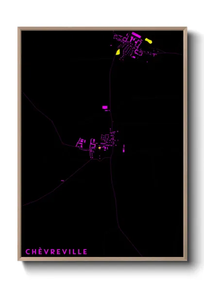 Une affiche de carte sur Chèvreville